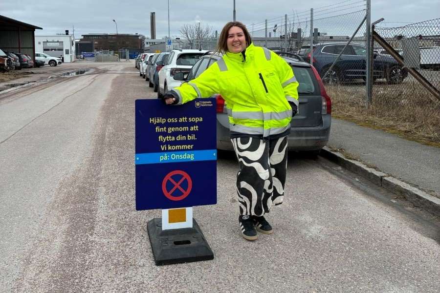 Bild på skylt som ställs ut vid sandupptagningen