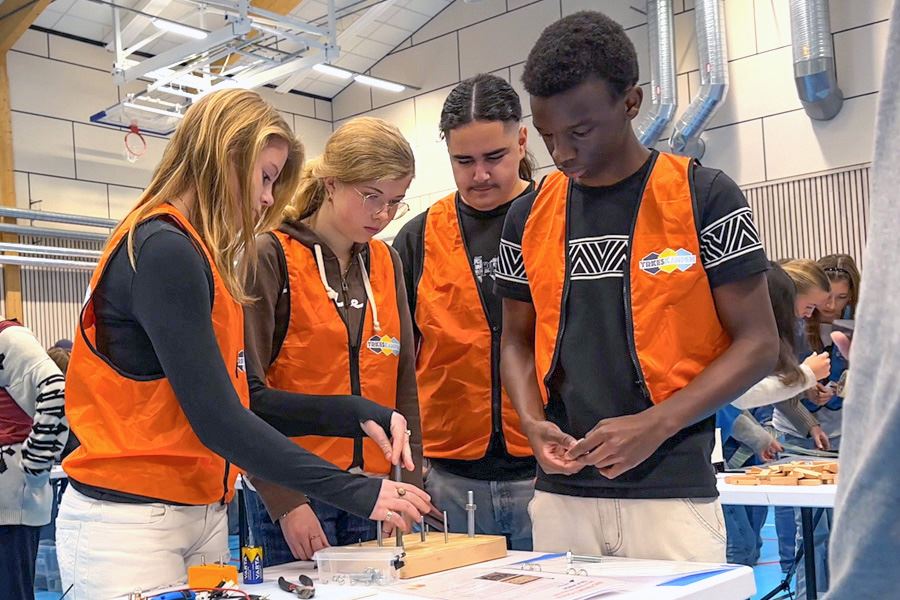 Sara Ericsson, Hilde Rosén, Dyar Ibrahim och David Miracle Senoga, klass 8E Nannaskolan.