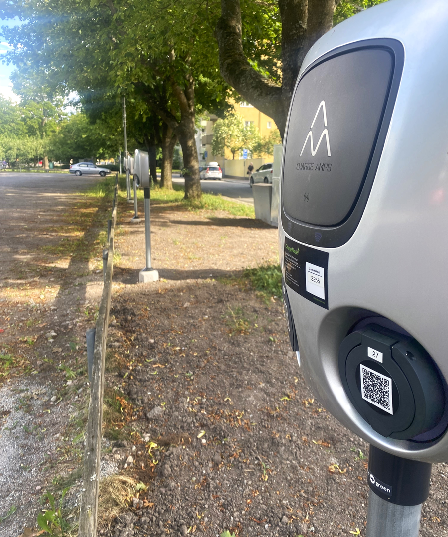 Elbilsladdare på Fyrisgatans parkering