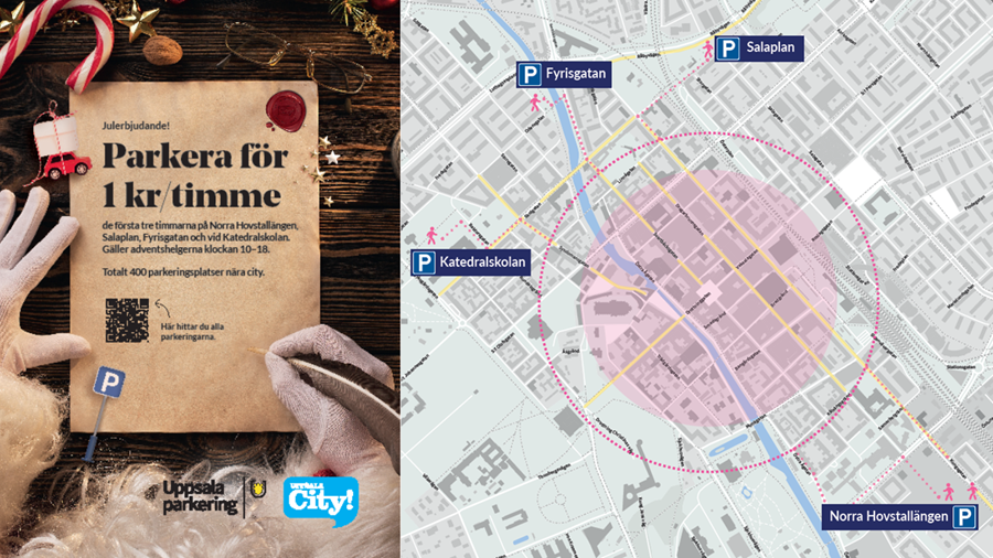 Helgerbjudande parkering med karta