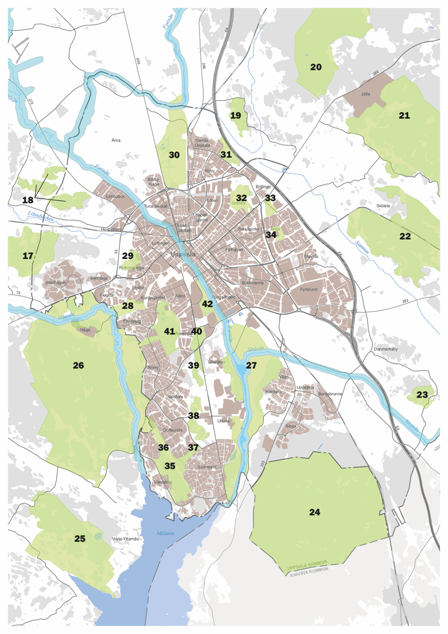 Figur 46, grönområden stad