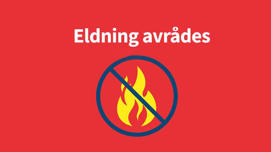 Illustration på en eld med ett streck över