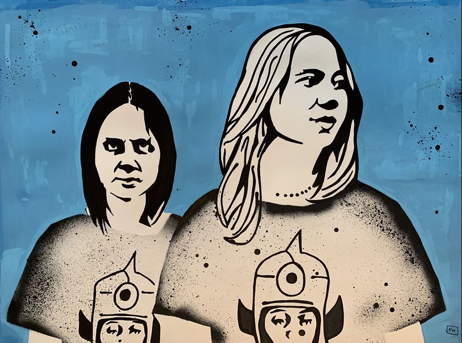 Konstverket The Spaceboys twins av Fredrik Hardenborg