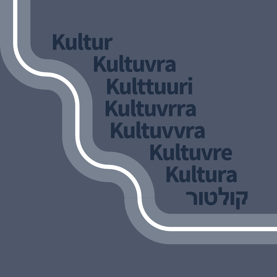 En grå ruta med ordet kultur skrivet på sig på flera språk.
