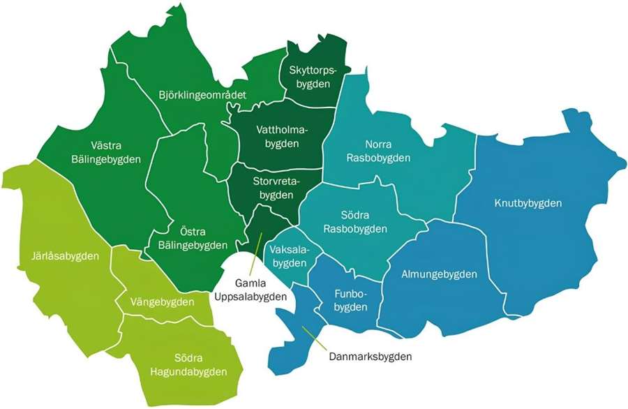 Sedan medborgarbudgeten permanentats 2024 sker processen i samtliga fem landsbygdsområden samtidigt vartannat år. På så vis kan vinnande förslag förverkligas oftare i bygderna. Illustration: Uppsala kommun.