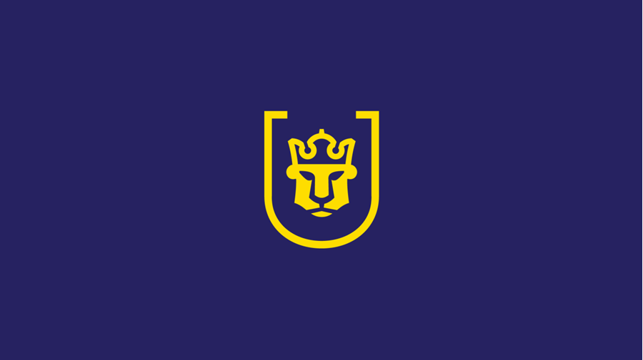 Uppsala kommuns lejonsymbol på mörkblå bakgrund