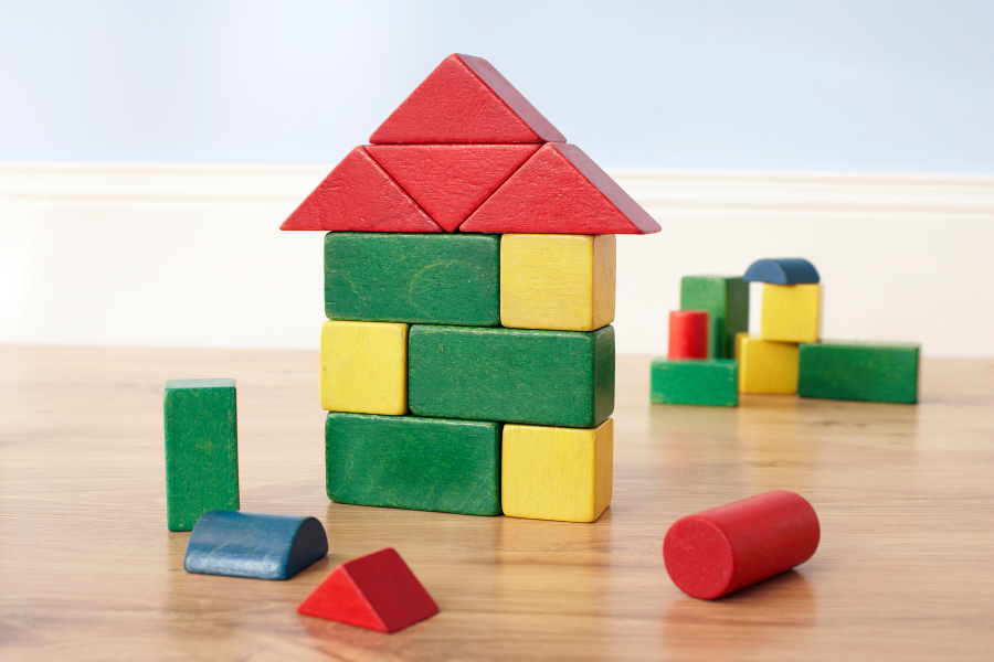 Hus med byggklossar