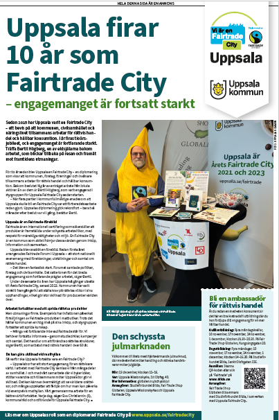 Skärmklipp på en annons i UNT