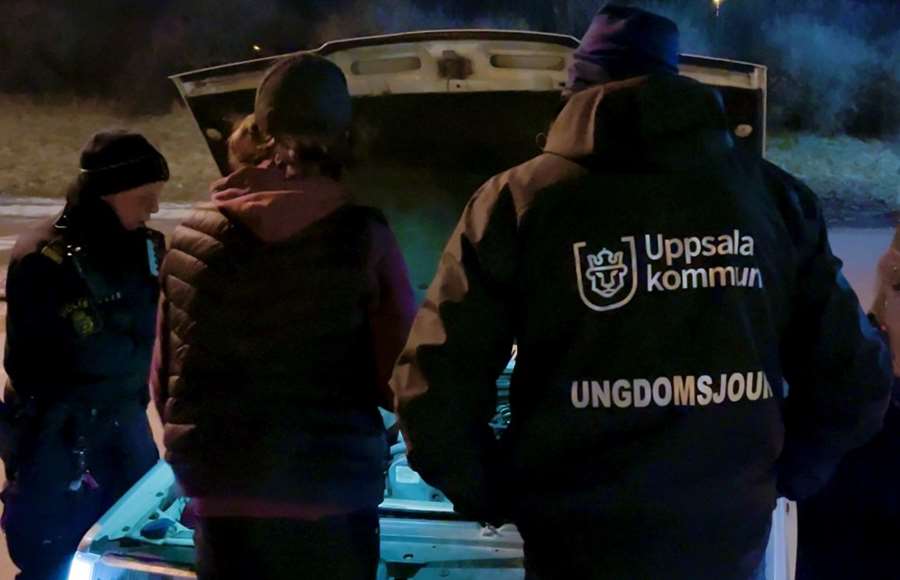 Ungdomar vid bil