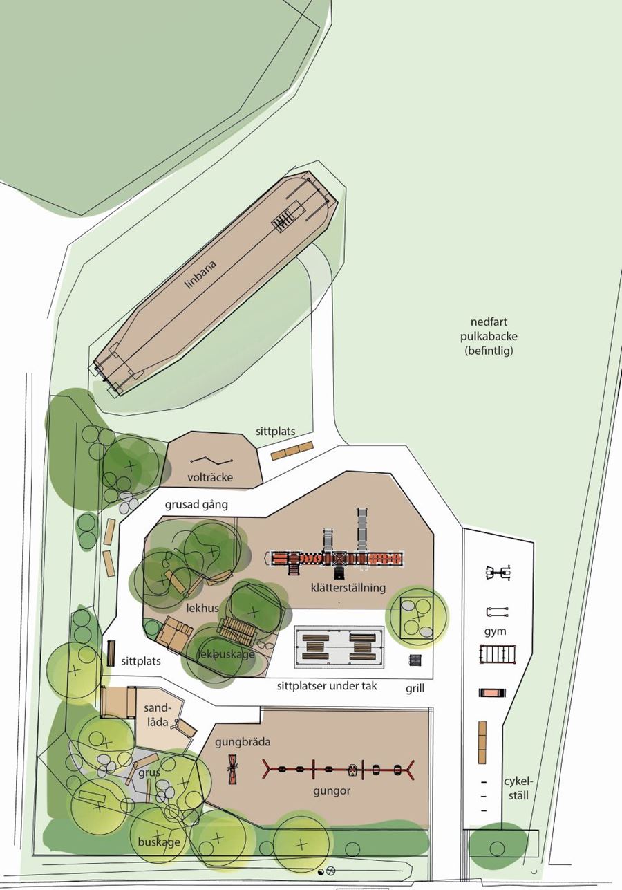 Illustrationsplan Länna ortspark oktober 2026.