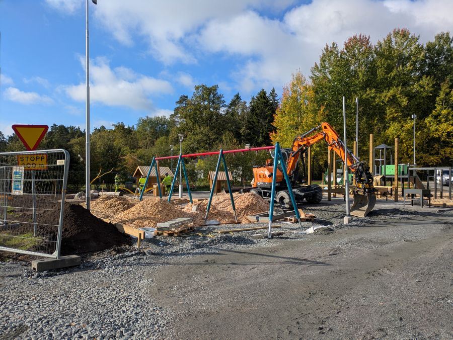 Länna lekplats anläggningsskede oktober 2026