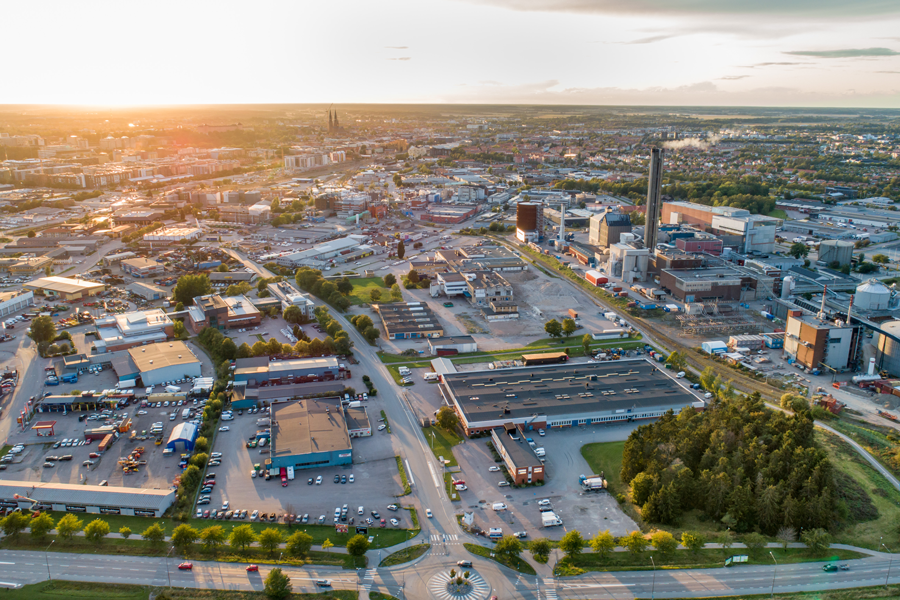 Flygfoto Boländerna i Uppsala