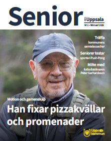 Framsidan på nummer två av tidningen Senior i Uppsala