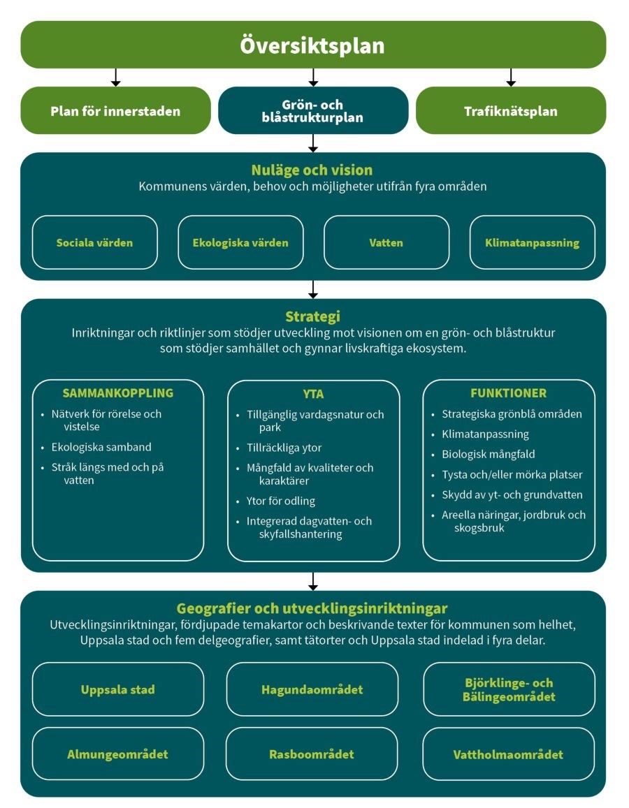 Schematiskt illustration &ouml;ver arbetet med strukturplanen