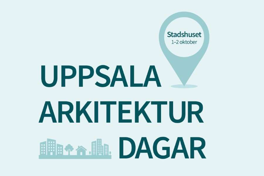 Illustration där det står Uppsala arkitekturdagar. Bild.