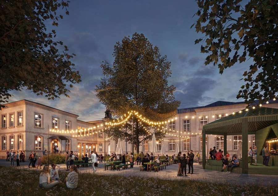 Uppsala kommun har beslutat att behålla Hospitalet i Ulleråker i kommunal ägo. Det ger goda möjligheter att fortsätta stärka Hospitalet som en samlande plats för kultur, evenemang och besöksnäring – i takt med att området växer fram. Illustration: Mandaworks