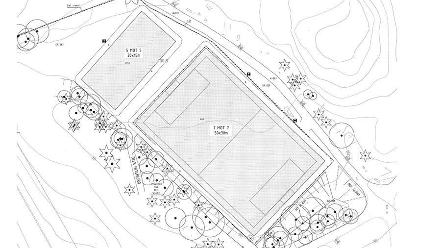 Ritning över fotbollsplaner