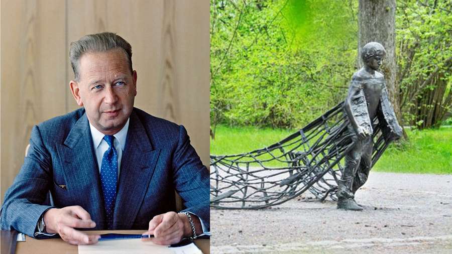 Dag Hammarskjöld och Child carrying Wings av Knutte Wester