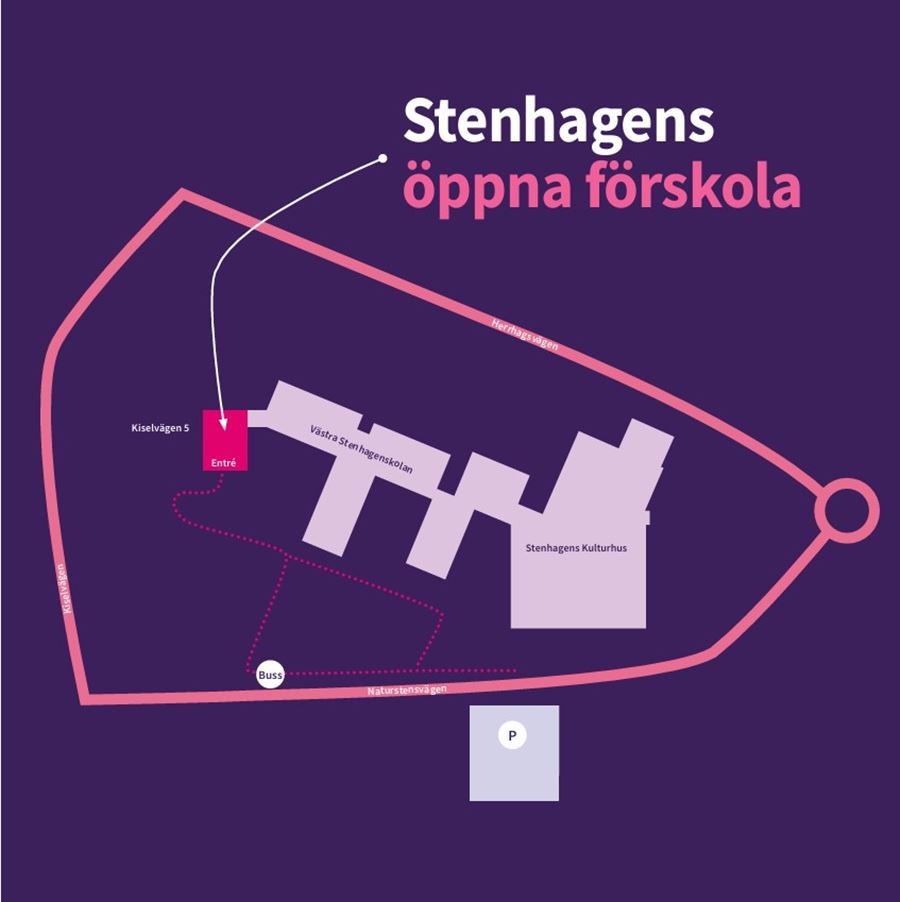 En karta till Stenhagens öppna förskola