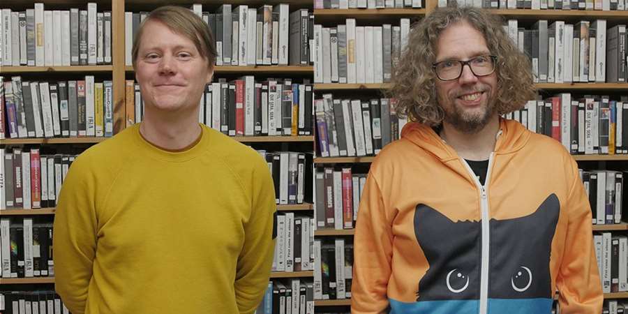 Uppsala kortfilmsfestivals festivalchef Niclas Due Gillberg och programchef Christoffer Ode.