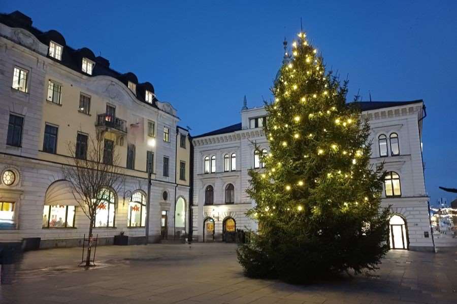 Julgran på Vaksala torg