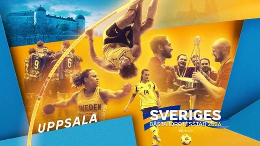 Collagebild som hyllar idrottsprestationer i Uppsala