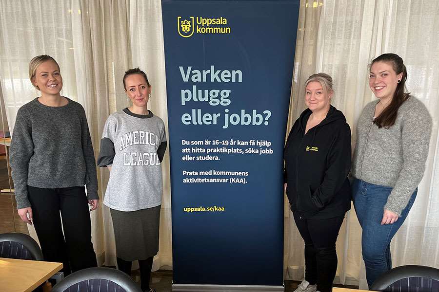 Sofia, Olivia, Linn och Sara på Kommunens aktivitetsansvar (KAA).