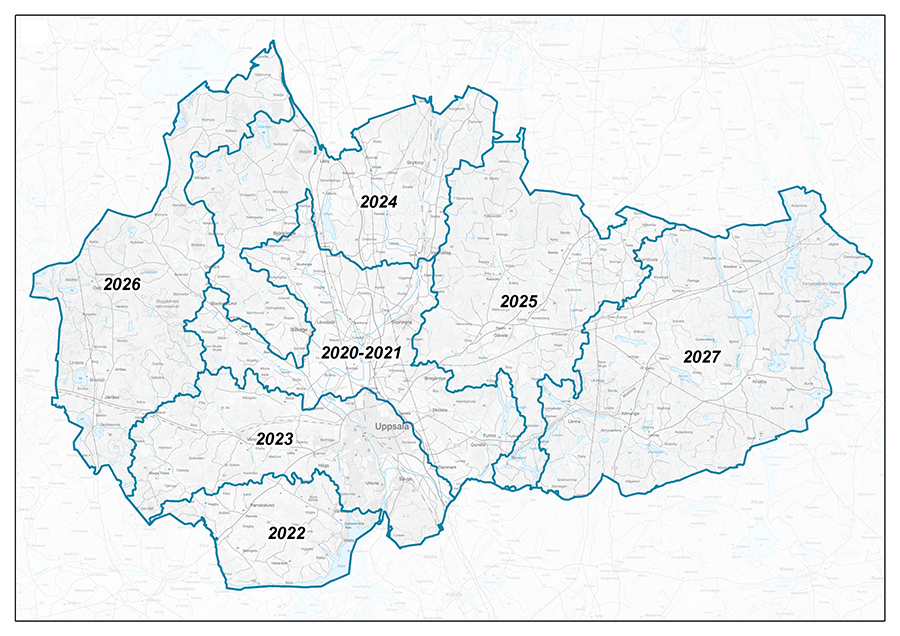 Karta med områden för tillsyn