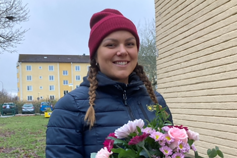 Cajsa tar emot priset