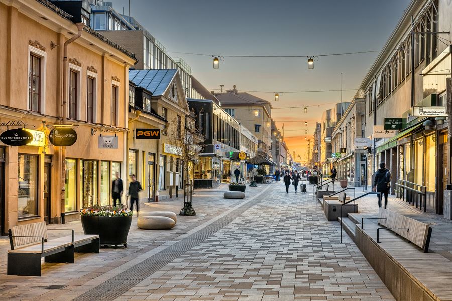 Visionsbild över gågatan. Illustration.
