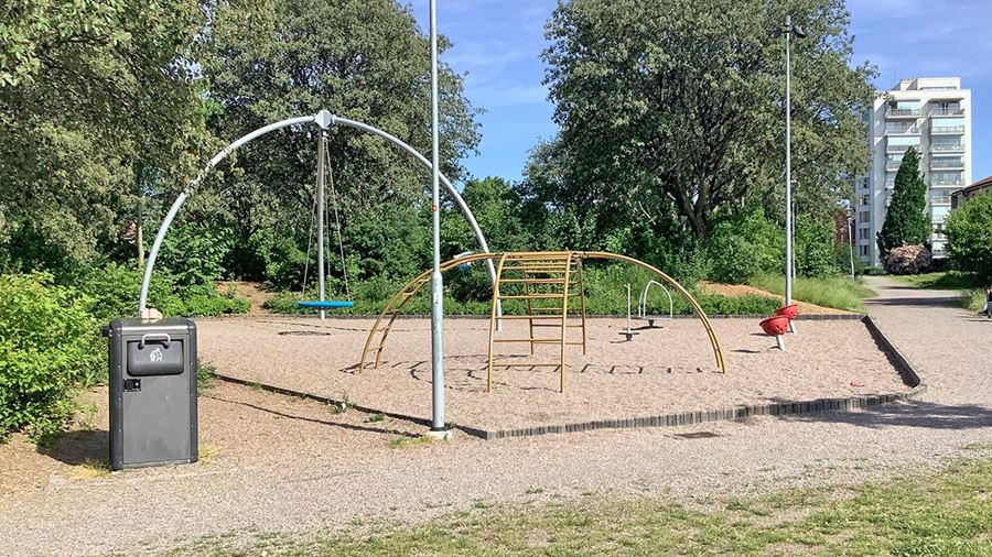 Översikt Källparkens lekplats