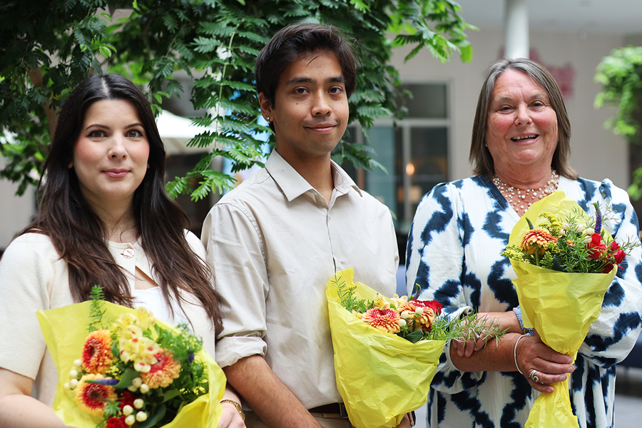 Vinnare 2025: Amela Asani, Tobias Andersson och Agneta Schelen.